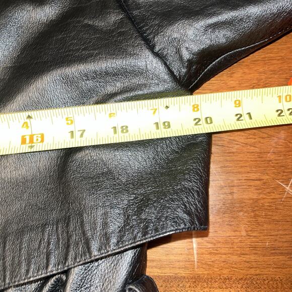 VTG Black Wilson Leather Jacket Coat Sz XS Womens Trench Thinsulate - Picture 5 of 6